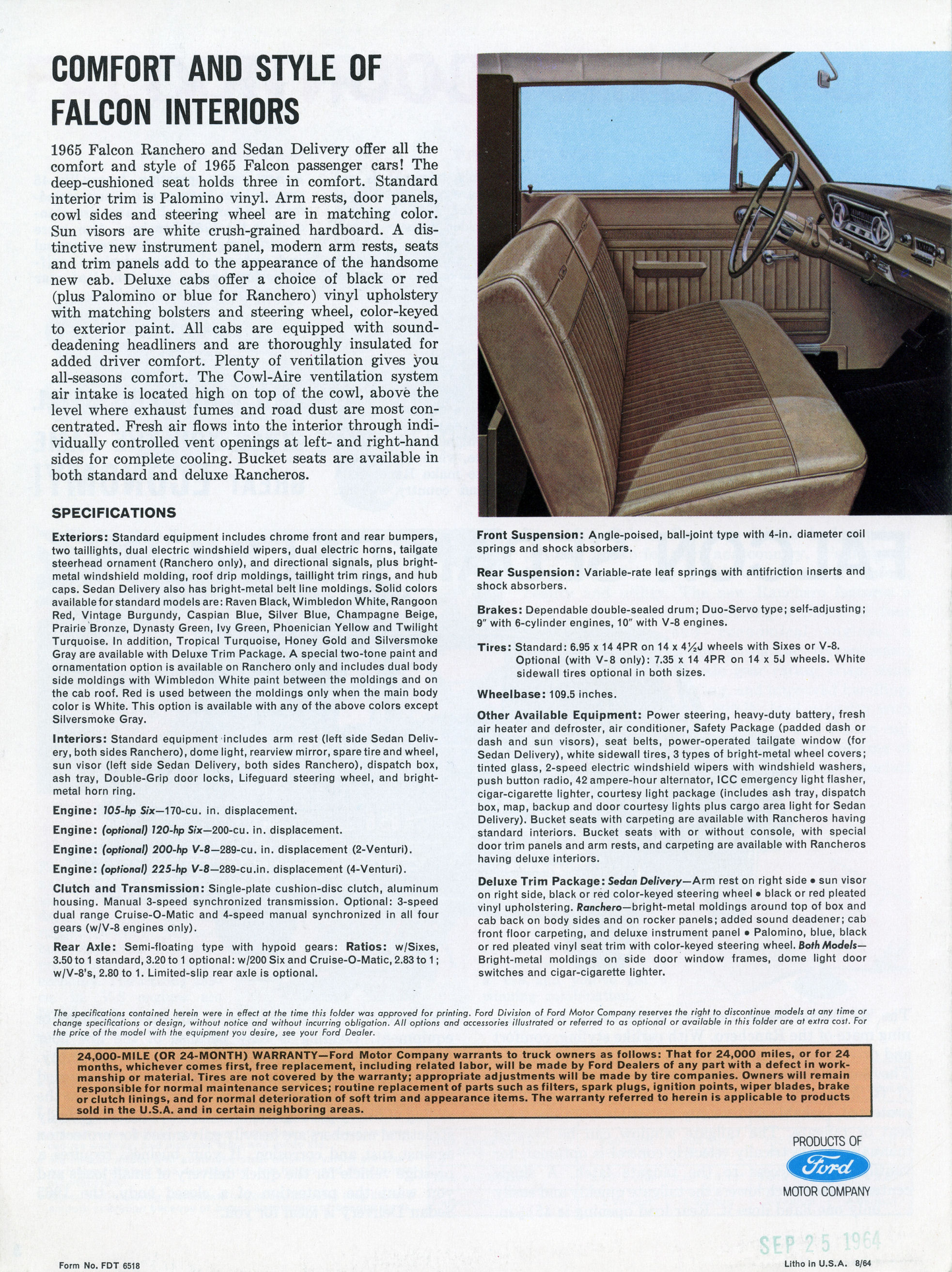 1965 Ford Ranchero Foldout Page 1